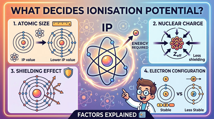 You are currently viewing Ionisation Potential : What are the factors that decide the ionisation potential?
